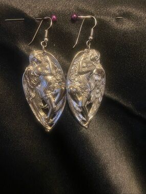 Silver Angel Wing Drop Earrings - Women Jewelry